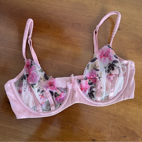 For Love & Lemons Floral Lace Embroidered Bra - Picture 2 of 8